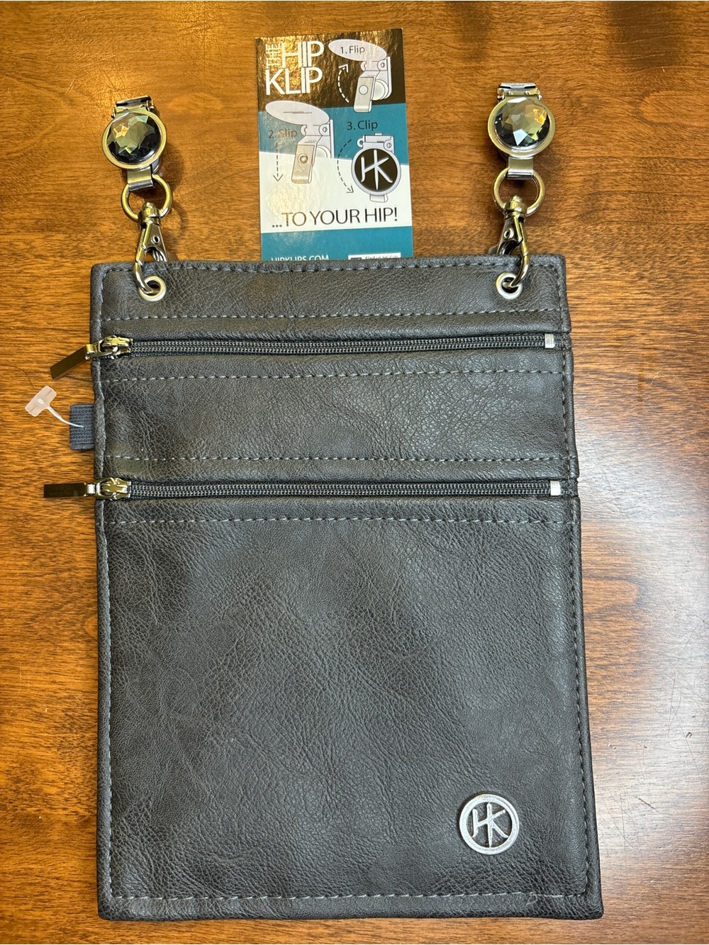 Hip Klip Grey Vegan Leather Waist Pouch by